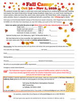 Fall Camp Registration No. 1