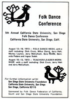 San Diego State College Folk Dance Conference Advertising