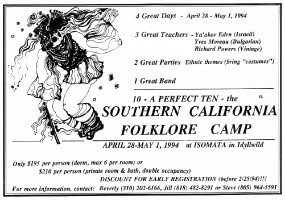 Southern California Folklore Camp advertisement