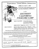 Southern California Folklore Camp flyer