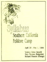 Southern California Folklore Camp syllabus