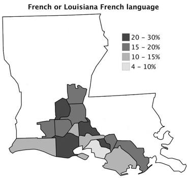 Louisiana French Dancing map