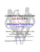 Cerritos Autumn Potluck Party, September 8, 2022