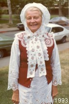 Ada Dziewanowska in Golina Wielkopolska costume, 1993.