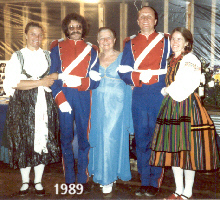 Basia Dziewanowska and Steve Alban, Ada Dziewanowska, Jaś Dziewanowski and Catherine Green, Buffalo Gap Memorial Day Camp, 1989.